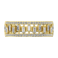 Thumbnail for 14K Yellow Gold 1/3 Ct.Tw. Diamond Round and Baguette Set Fashion Band