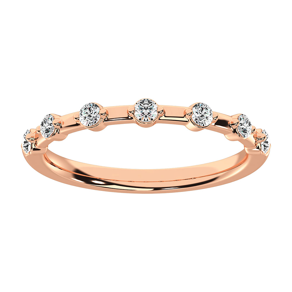 14K Rose Gold 1/5 Ct.Tw. Diamond Stack Bands