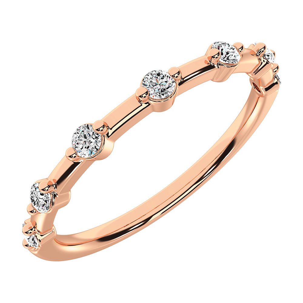 10K Rose Gold 1/10 Ct.Tw. Diamond Stack Bands