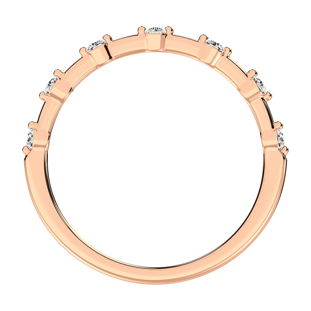 10K Rose Gold 1/10 Ct.Tw. Diamond Stack Bands