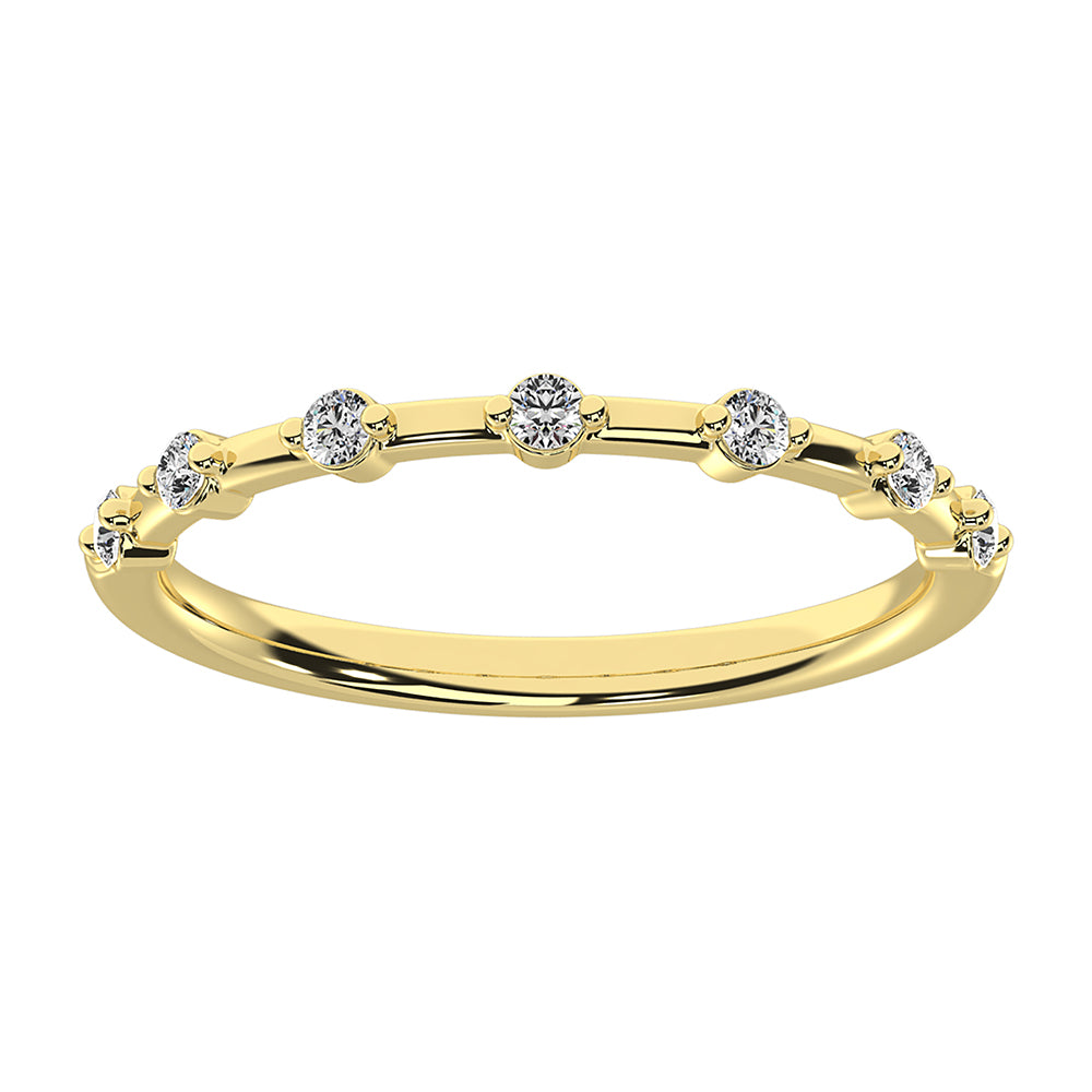 10K Yellow Gold 1/10 Ct.Tw. Diamond Stack Bands