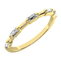 Thumbnail for 14K Yellow Gold 1/10 Ct.Tw. Diamond Baguette Stack Bands