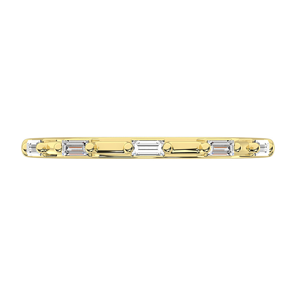 14K Yellow Gold 1/10 Ct.Tw. Diamond Baguette Stack Bands