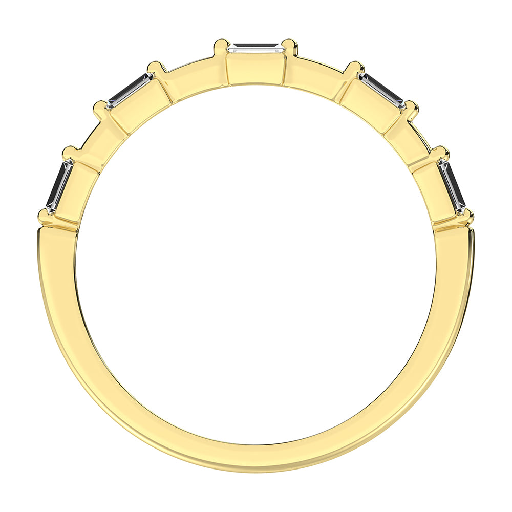 14K Yellow Gold 1/10 Ct.Tw. Diamond Baguette Stack Bands
