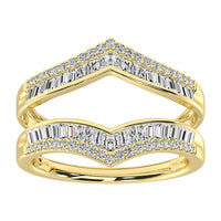 Thumbnail for 10K Yellow Gold 1/2 Ct.Tw. Diamond Round and Baguette Guard Ring