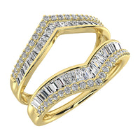 Thumbnail for 10K Yellow Gold 1/2 Ct.Tw. Diamond Round and Baguette Guard Ring