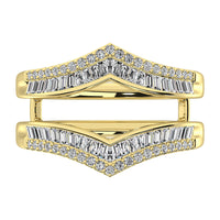 Thumbnail for 10K Yellow Gold 1/2 Ct.Tw. Diamond Round and Baguette Guard Ring
