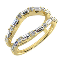 Thumbnail for 14K Yellow Gold 3/8 Ct.Tw. Diamond Round and Baguette Set Guard Ring