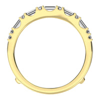 Thumbnail for 14K Yellow Gold 3/8 Ct.Tw. Diamond Round and Baguette Set Guard Ring