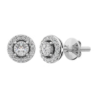 Thumbnail for 10K White Gold 1/6 Ct.Tw. Diamond Halo Earrings