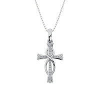 Thumbnail for 10K White Gold 1/10 Ct.Tw. Diamond Cross Pendant