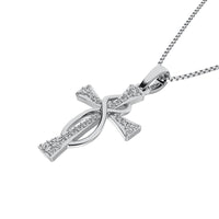 Thumbnail for 10K White Gold 1/10 Ct.Tw. Diamond Cross Pendant