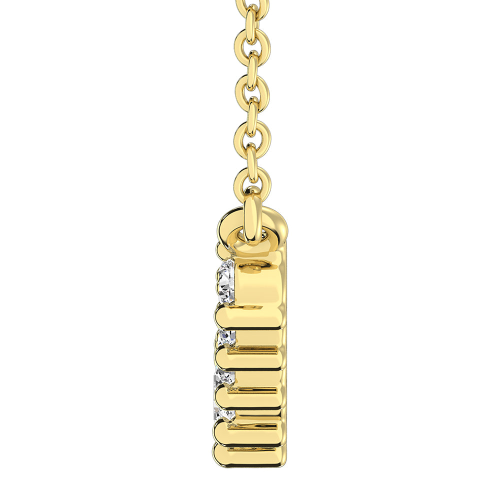 10K Yellow Gold 1/5 Ct.Tw. Diamond Round Fashion Necklace