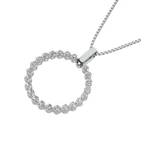 Thumbnail for 14K White Gold 1/5 Ct.Tw. Diamond Open Circle Pendant