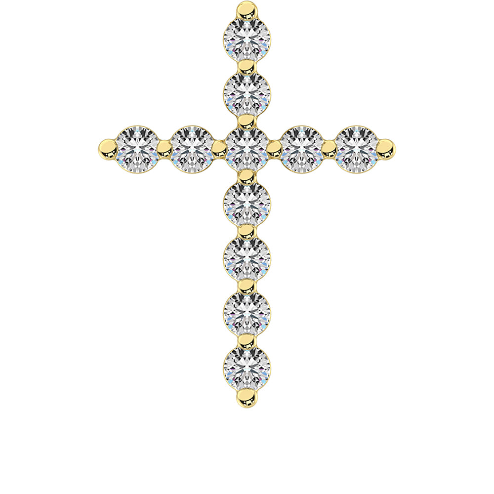 10K Yellow Gold 1/4 Ct.Tw. Diamond Cross Pendant