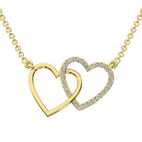 Thumbnail for 10K Yellow Gold 1/10 Ct.Tw. Diamond Interlinked Heart Necklace