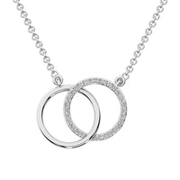 Thumbnail for 10K White Gold 1/10 Ct.Tw. Diamond Interlinked Circle Necklace