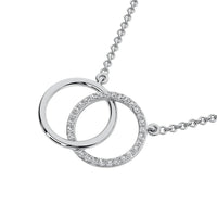 Thumbnail for 10K White Gold 1/10 Ct.Tw. Diamond Interlinked Circle Necklace