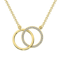 Thumbnail for 10K Yellow Gold 1/10 Ct.Tw. Diamond Interlinked Circle Necklace