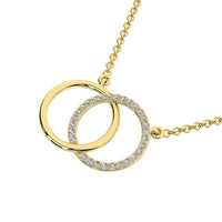 Thumbnail for 10K Yellow Gold 1/10 Ct.Tw. Diamond Interlinked Circle Necklace