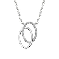 Thumbnail for 10K White Gold 1/10 Ct.Tw. Diamond Duel Oval Pendant