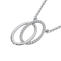 Thumbnail for 10K White Gold 1/10 Ct.Tw. Diamond Duel Oval Pendant