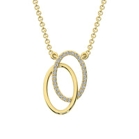 Thumbnail for 10K Yellow Gold 1/10 Ct.Tw. Diamond Duel Oval Pendant