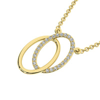Thumbnail for 10K Yellow Gold 1/10 Ct.Tw. Diamond Duel Oval Pendant