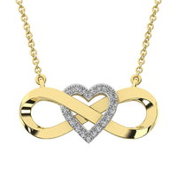 Thumbnail for 14K Yellow Gold 1/4 Ct.Tw. Diamond Infinity with Heart Necklace
