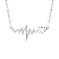 Thumbnail for 10K White Gold 1/6 Ct.Tw. Diamond Heartbeat Necklace