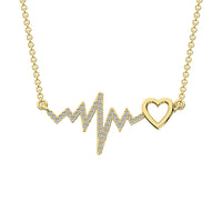 Thumbnail for 10K Yellow Gold 1/6 Ct.Tw. Diamond Heartbeat Necklace