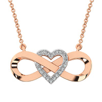 Thumbnail for 10K Rose Gold 1/20 Ct.Tw. Diamond Infinity Pendant With Heart