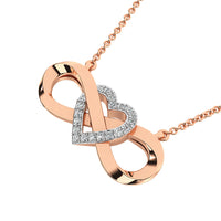Thumbnail for 10K Rose Gold 1/20 Ct.Tw. Diamond Infinity Pendant With Heart