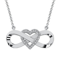 Thumbnail for 10K White Gold 1/20 Ct.Tw. Diamond Infinity Necklace With Heart
