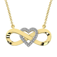 Thumbnail for 10K Yellow Gold 1/20 Ct.Tw. Diamond Infinity Pendant With Heart