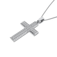 Thumbnail for 10K White Gold 1/4 Ct.Tw. Diamond Pave Set Cross Pendant