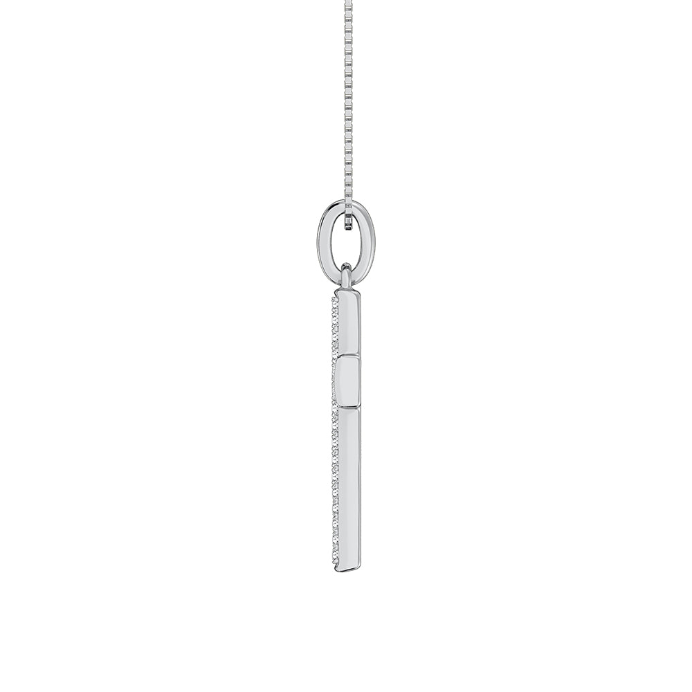 10K White Gold 1/4 Ct.Tw. Diamond Pave Set Cross Pendant