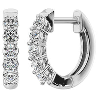 Thumbnail for 14K White Gold 1/2 Ct.Tw. Diamond Hoop Earrings