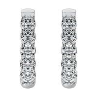 Thumbnail for 14K White Gold 1/2 Ct.Tw. Diamond Hoop Earrings