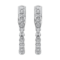 Thumbnail for 14K White Gold 2 1/6 Ct.Tw. Diamond Round Set Hoop Earrings