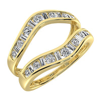 Thumbnail for 14K Yellow Gold 1/2 Ct.Tw. Diamond Round and Baguette Guard Ring