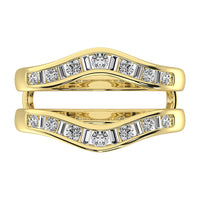 Thumbnail for 14K Yellow Gold 1/2 Ct.Tw. Diamond Round and Baguette Guard Ring