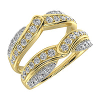 Thumbnail for 14K Yellow Gold 3/4 Ct.Tw. Diamond Chevron Guard Ring  With White Gold Touch
