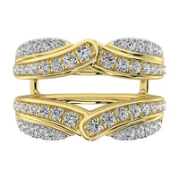 Thumbnail for 14K Yellow Gold 3/4 Ct.Tw. Diamond Chevron Guard Ring  With White Gold Touch