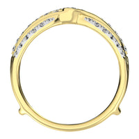 Thumbnail for 14K Yellow Gold 3/4 Ct.Tw. Diamond Chevron Guard Ring  With White Gold Touch