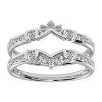 Thumbnail for 10K White Gold 1/2 Ct.Tw. Diamond Chevron Guard Ring