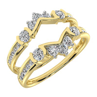 Thumbnail for 10K Yellow Gold 1/2 Ct.Tw. Diamond Chevron Guard Ring