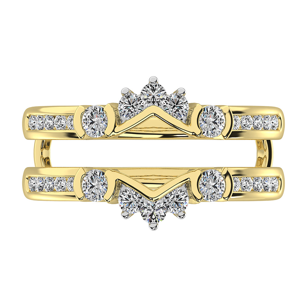 10K Yellow Gold 1/2 Ct.Tw. Diamond Chevron Guard Ring