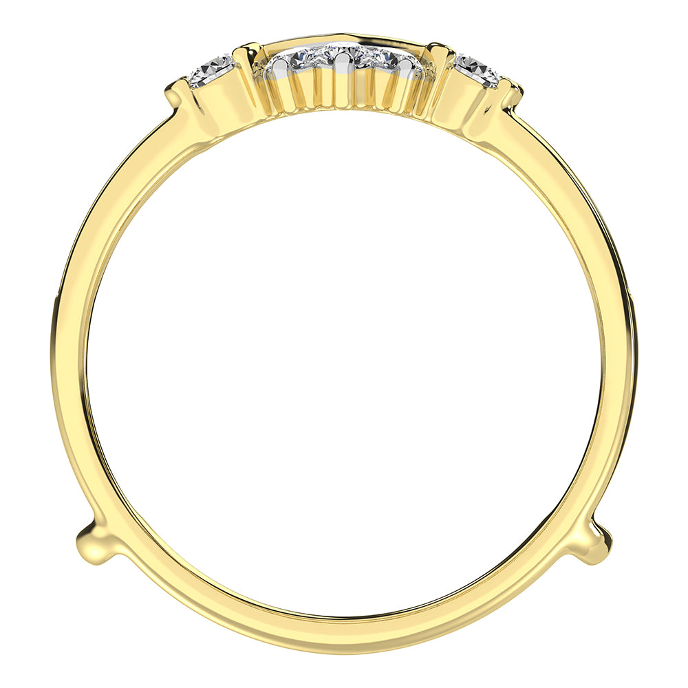 10K Yellow Gold 1/2 Ct.Tw. Diamond Chevron Guard Ring