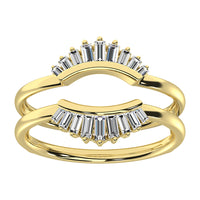 Thumbnail for 14K Yellow Gold 1/4 Ct.Tw. Diamond Baguette Set Chevron Guard Ring